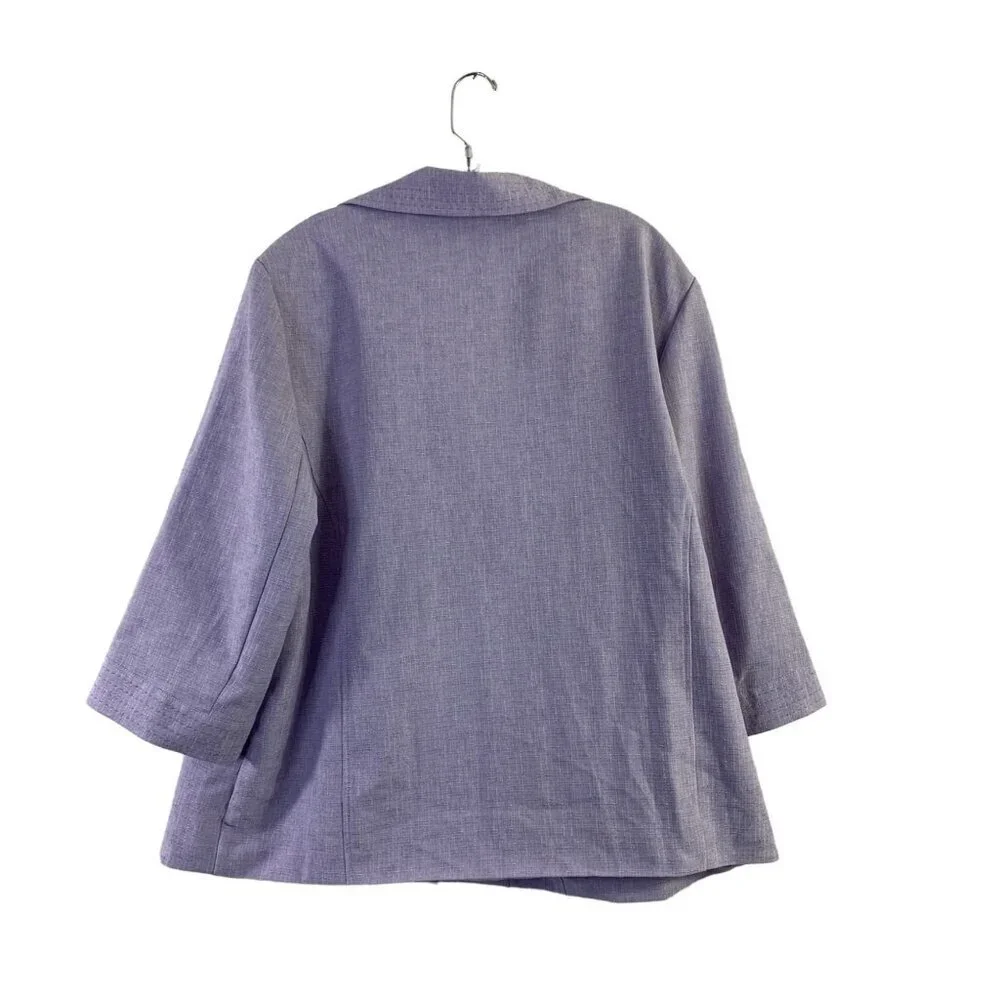Alfred Dunner Women's Lavender Blazer Top
